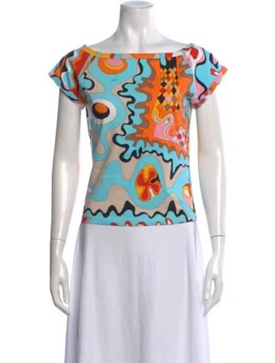 Pre-owned Pucci Vintage 2000's Top In Blue