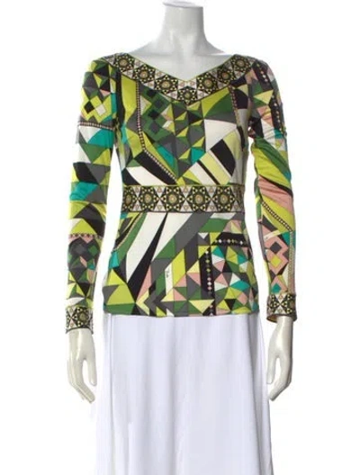 Pre-owned Pucci Vintage 2000's Top In Blue