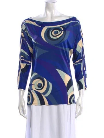 Pre-owned Pucci Vintage 2000's Top In Blue