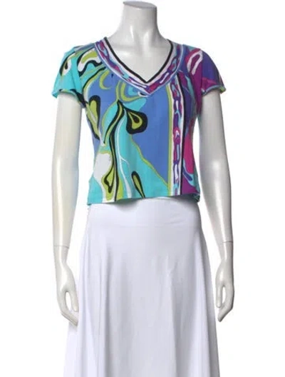 Pre-owned Pucci Vintage 2000's Top In Blue
