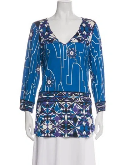 Pre-owned Pucci Vintage 2000's Top In Blue