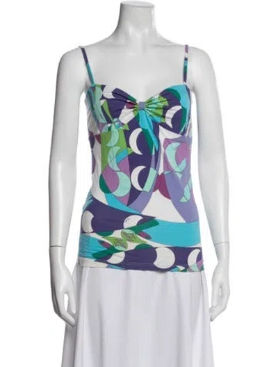 Pre-owned Pucci Vintage 2000's Top In Blue