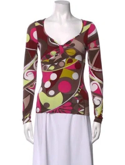 Pre-owned Pucci Vintage 2000's Top In Burgundy/pink