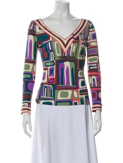Pre-owned Pucci Vintage 2000's Top In Green