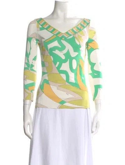 Pre-owned Pucci Vintage 2000's Top In Green