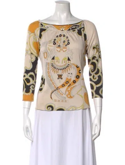 Pre-owned Pucci Vintage 2000's Top In Neutral