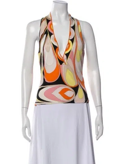 Pre-owned Pucci Vintage 2000's Top In Orange