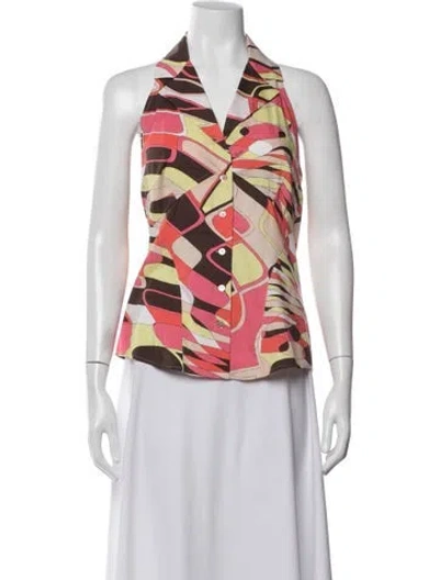 Pre-owned Pucci Vintage 2000's Top W/ Tags In Pink