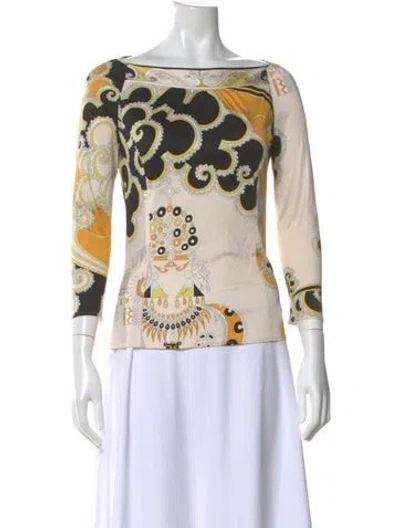 Pre-owned Pucci Vintage 2000's Top In Yellow