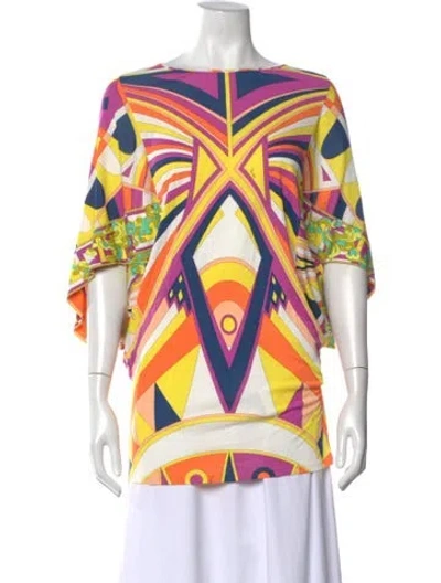 Pre-owned Pucci Vintage 2000's Top In Yellow