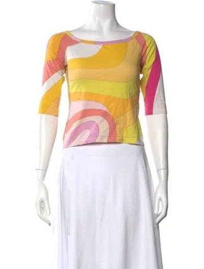 Pre-owned Pucci Vintage 2000's Top In Yellow