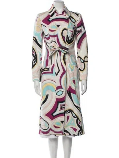 Pre-owned Pucci Vintage 2000's Trench Coat In Yellow