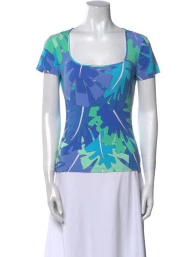Pre-owned Pucci Vintage 2000's T-shirt In Blue