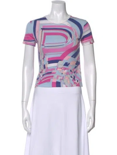 Pre-owned Pucci Vintage 2000's T-shirt In Blue