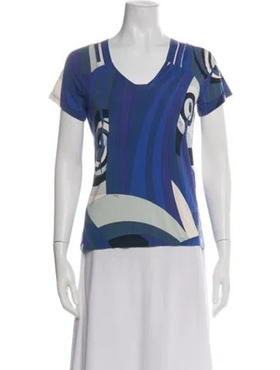 Pre-owned Pucci Vintage 2000's T-shirt In Blue