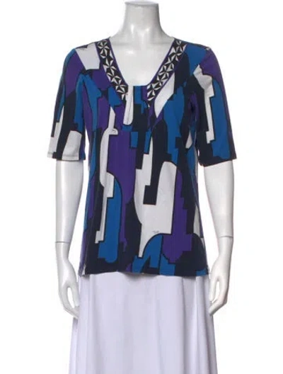 Pre-owned Pucci Vintage 2000's T-shirt In Blue