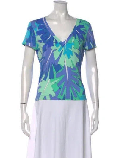 Pre-owned Pucci Vintage 2000's T-shirt In Green/purple