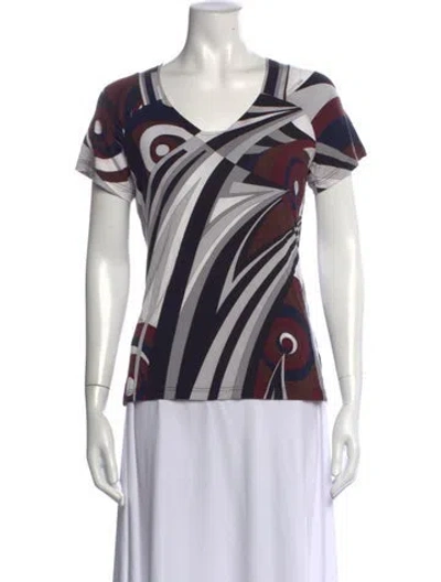 Pre-owned Pucci Vintage 2000's T-shirt In Grey