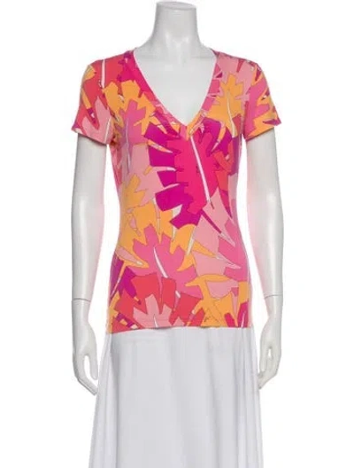 Pre-owned Pucci Vintage 2000's T-shirt In Pink