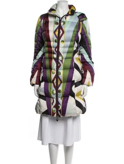 Pre-owned Pucci Vintage 2004 Down Coat In Green