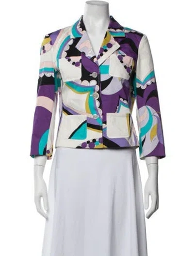 Pre-owned Pucci Vintage 2005 Blazer In Purple/white