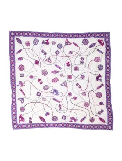 Pre-owned Pucci Vintage Graphic Print Scarf In White