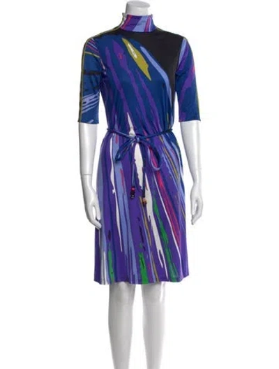 Pre-owned Pucci Vintage Knee-length Dress In Blue