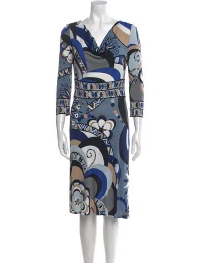 Pre-owned Pucci Vintage Knee-length Dress In Blue