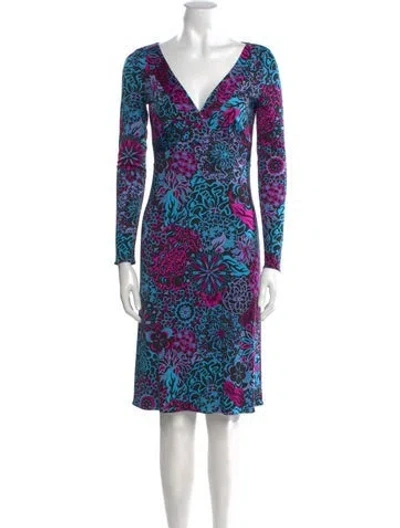 Pre-owned Pucci Vintage Knee-length Dress In Blue
