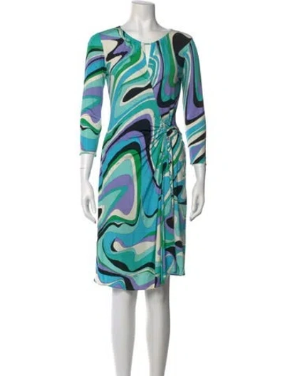 Pre-owned Pucci Vintage Knee-length Dress In Blue