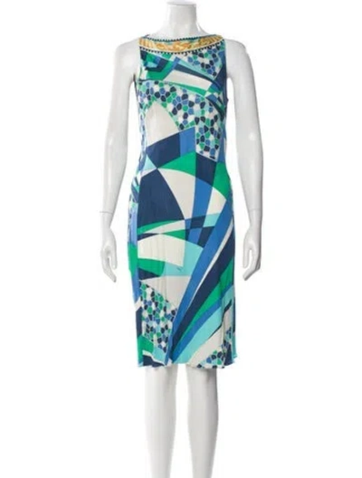 Pre-owned Pucci Vintage Knee-length Dress In Blue