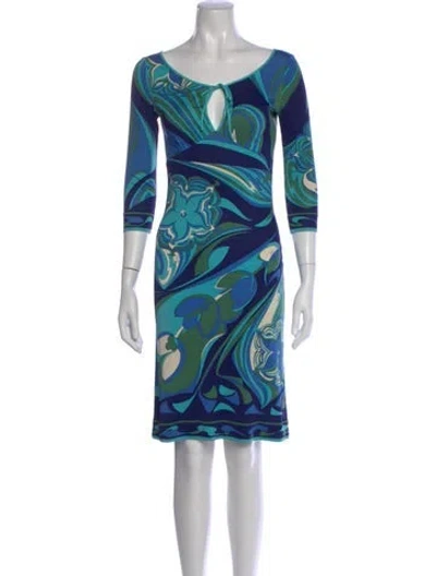 Pre-owned Pucci Vintage Knee-length Dress In Blue