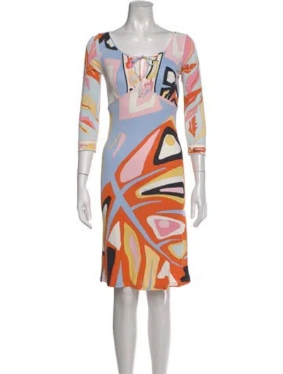 Pre-owned Pucci Vintage Knee-length Dress In Blue