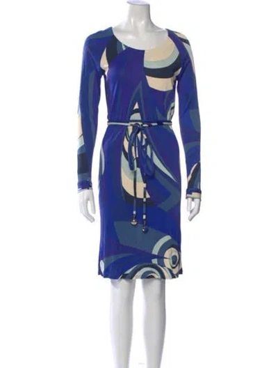 Pre-owned Pucci Vintage Knee-length Dress In Blue