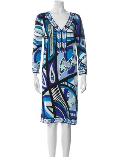 Pre-owned Pucci Vintage Knee-length Dress In Blue