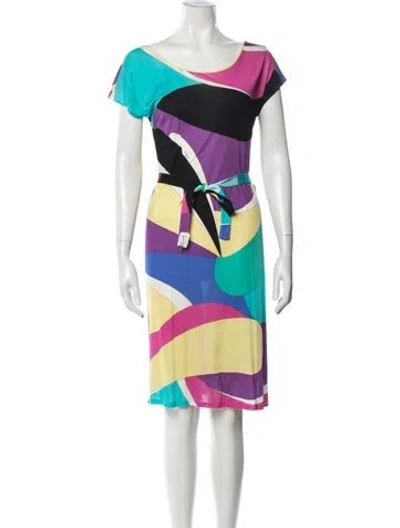 Pre-owned Pucci Vintage Knee-length Dress In Blue