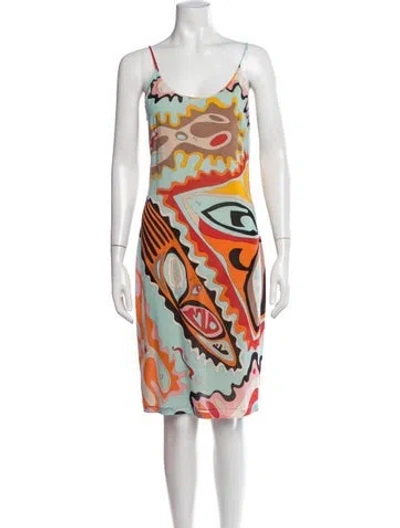 Pre-owned Pucci Vintage Knee-length Dress In Blue