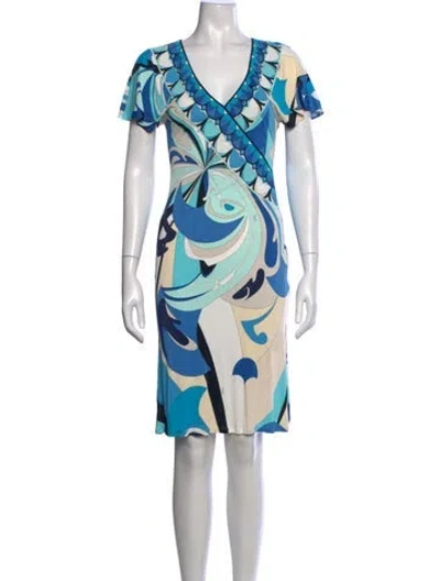 Pre-owned Pucci Vintage Knee-length Dress In Blue