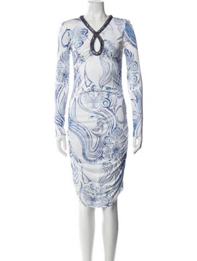 Pre-owned Pucci Vintage Knee-length Dress In Blue/white