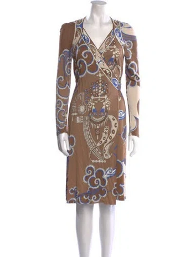 Pre-owned Pucci Vintage Knee-length Dress In Brown