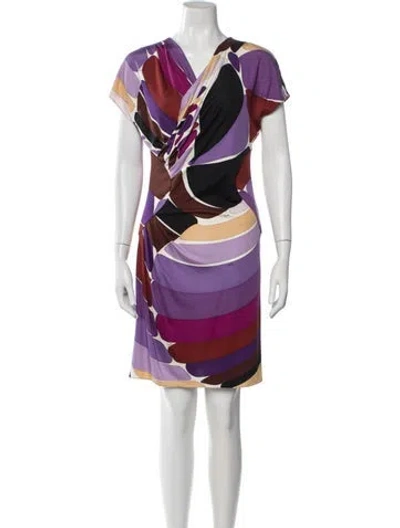Pre-owned Pucci Vintage Knee-length Dress In Brown/purple