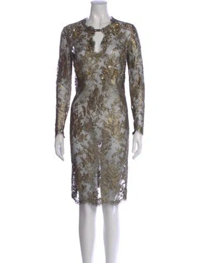 Pre-owned Pucci Vintage Knee-length Dress In Gold