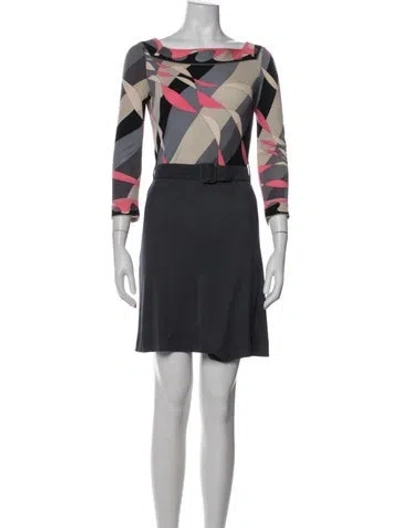 Pre-owned Pucci Vintage Knee-length Dress In Gray