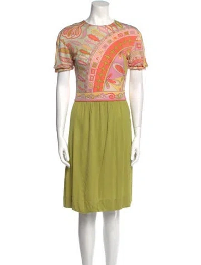 Pre-owned Pucci Vintage Knee-length Dress In Green