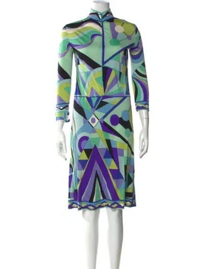 Pre-owned Pucci Vintage Knee-length Dress In Green