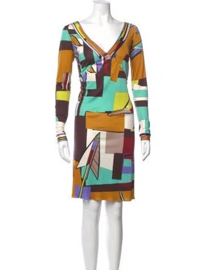 Pre-owned Pucci Vintage Knee-length Dress In Orange