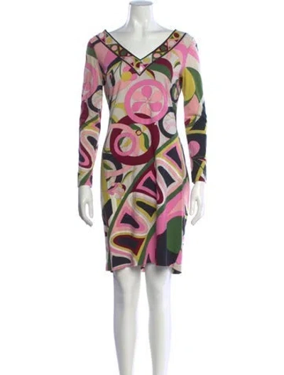 Pre-owned Pucci Vintage Knee-length Dress In Pink/white