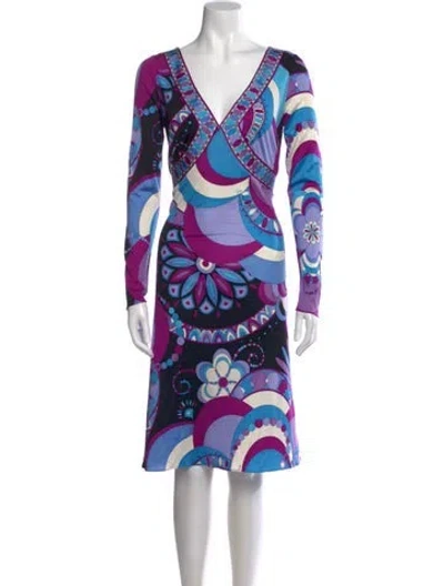 Pre-owned Pucci Vintage Knee-length Dress In Purple