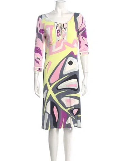 Pre-owned Pucci Vintage Knee-length Dress In White