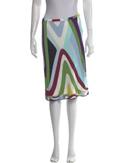 Pre-owned Pucci Vintage Knee-length Skirt In Blue